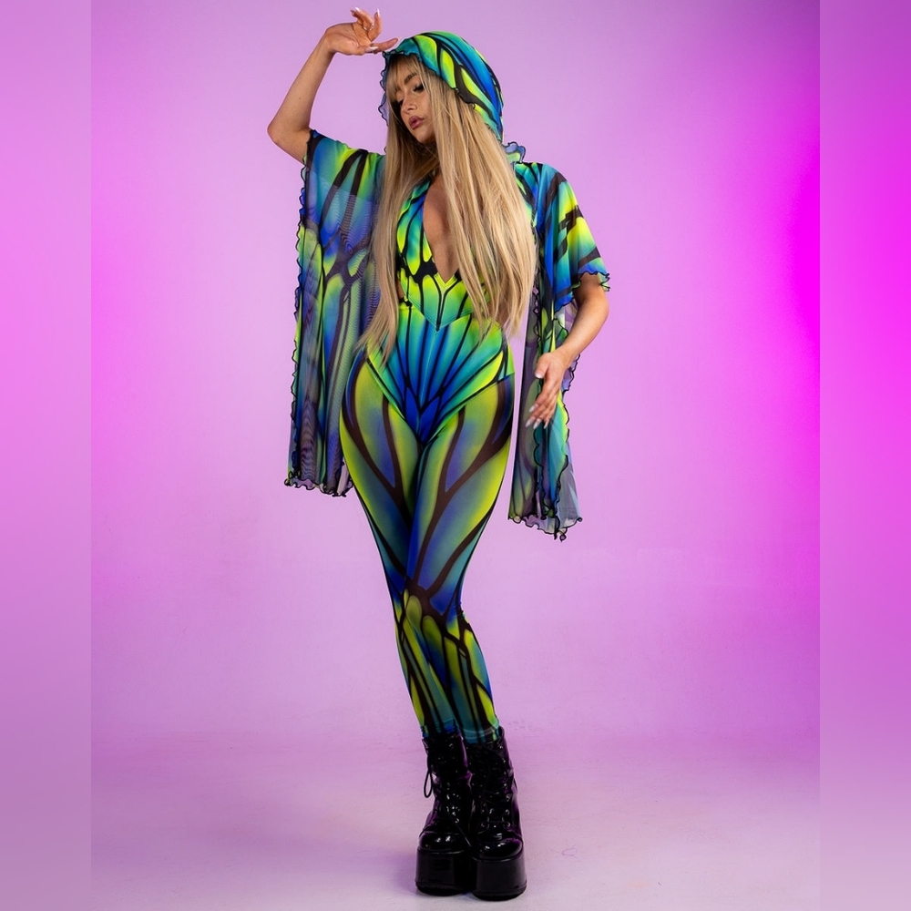 Candy Catz Flutter Fairy Hooded Jumpsuit Festival / HALLOWEEN - Picture 5 of 9